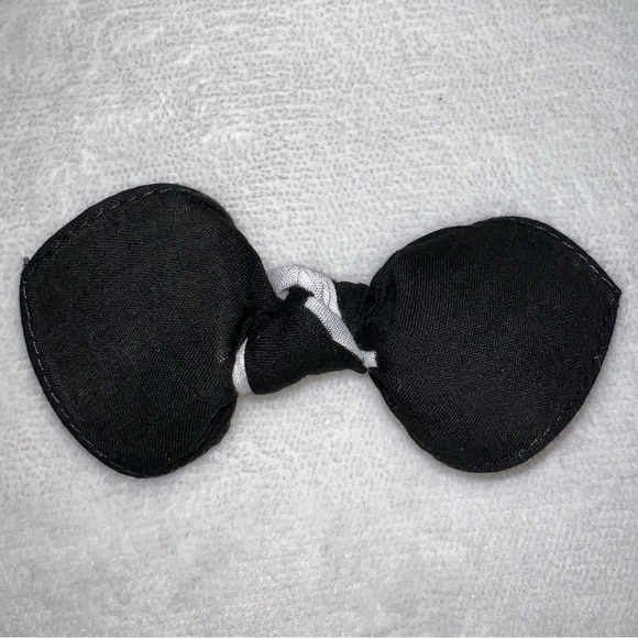 Black and White Knot Bandana Knotted Hair Bow - Picture 7 of 11